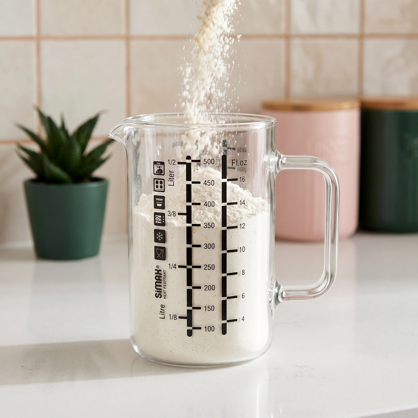 Glass Measuring Cup 500ml Clear - Home Organizers