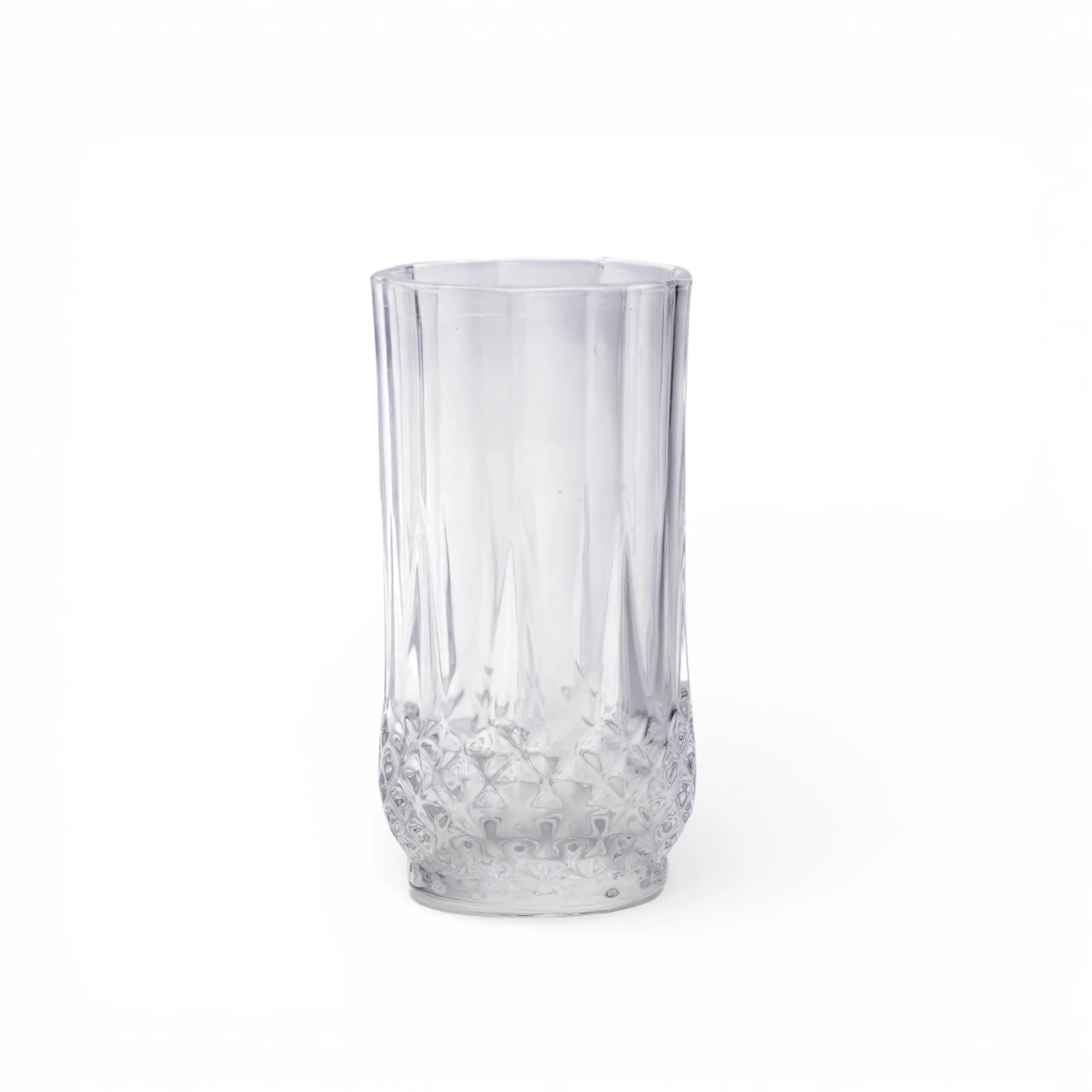 Glass Water Cup - Clear Textured Design - Cleaning Essentials