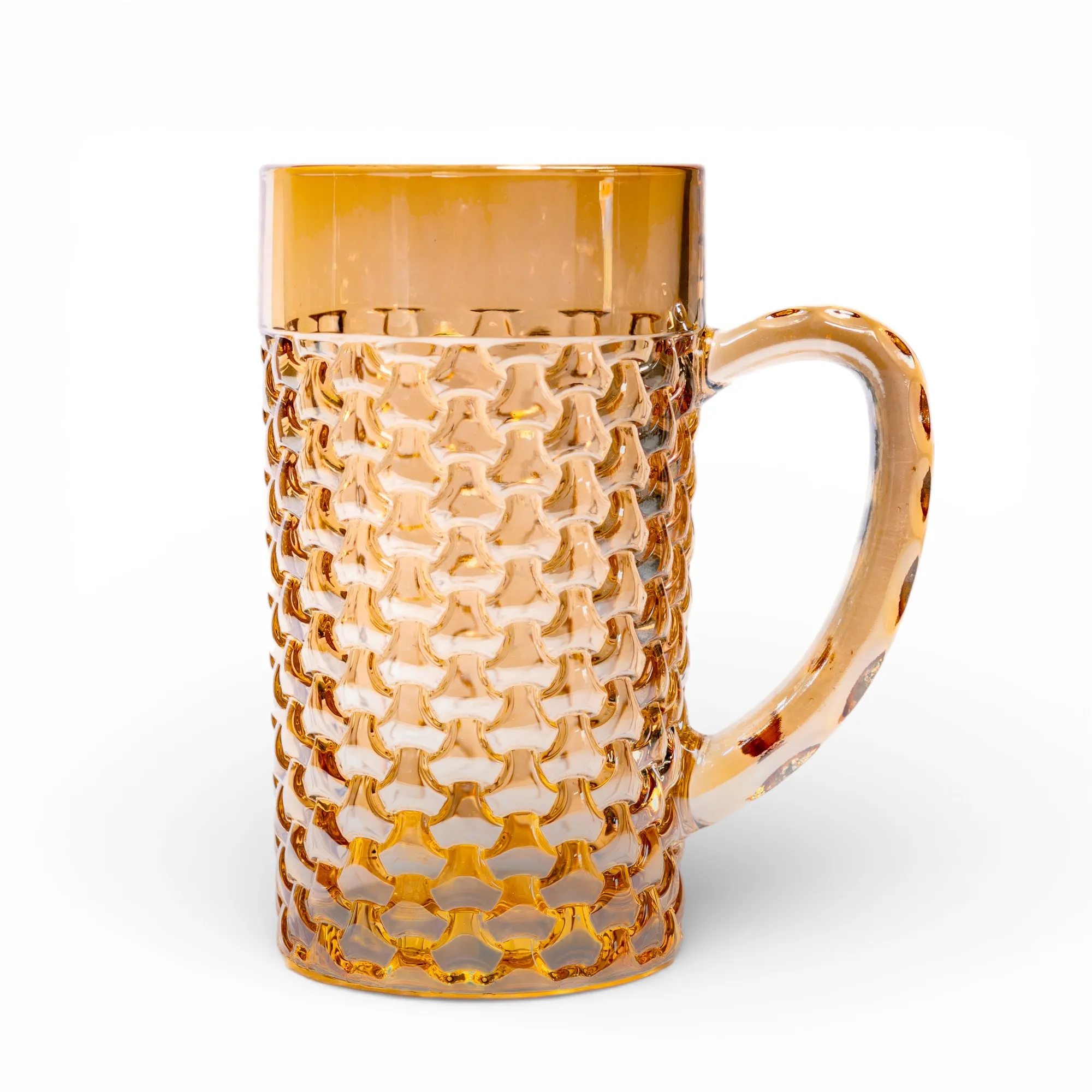 Glass Mug Amber Textured Design - Cleaning Essentials