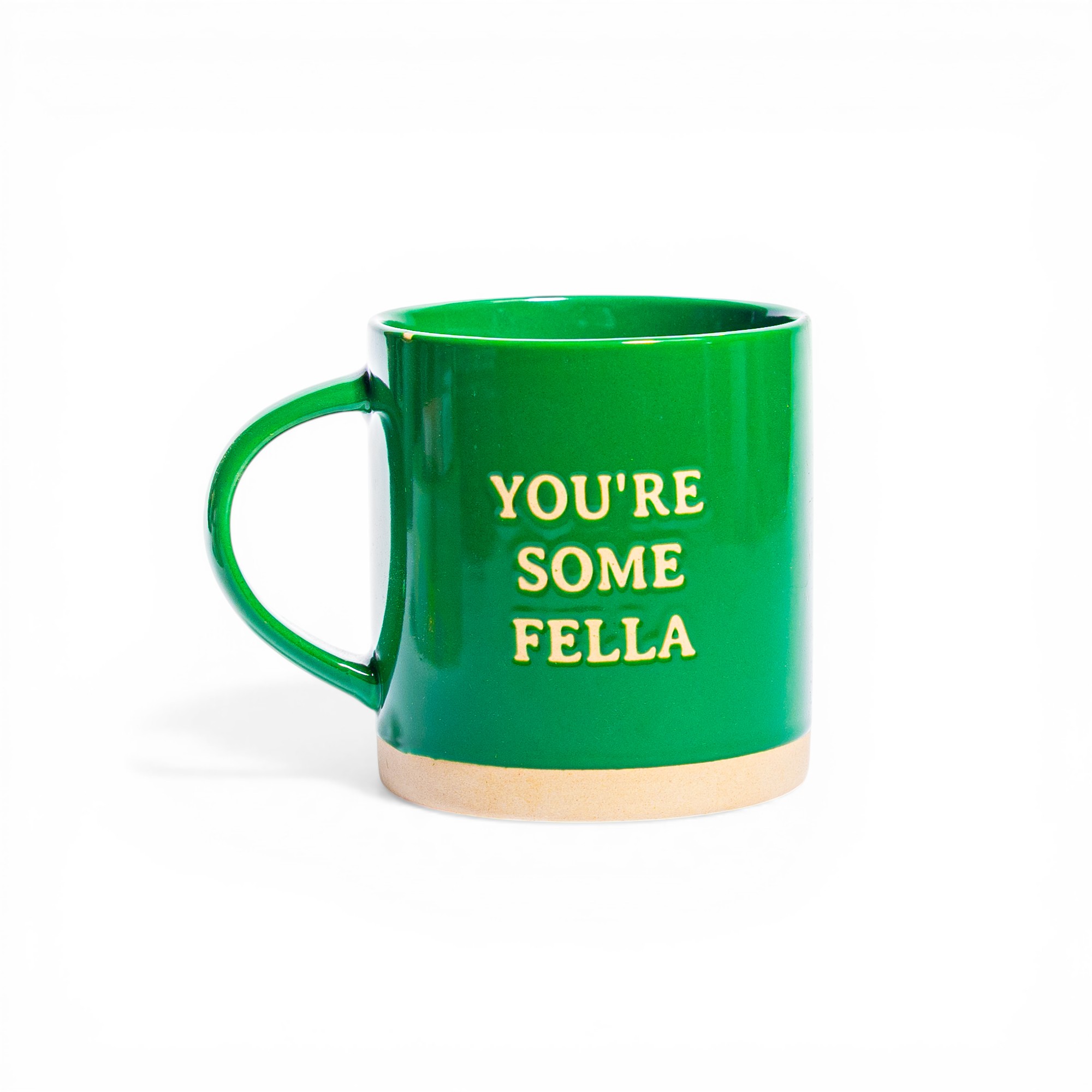 Green Ceramic Mug with 'You're Some Fella' Text - Home Organization