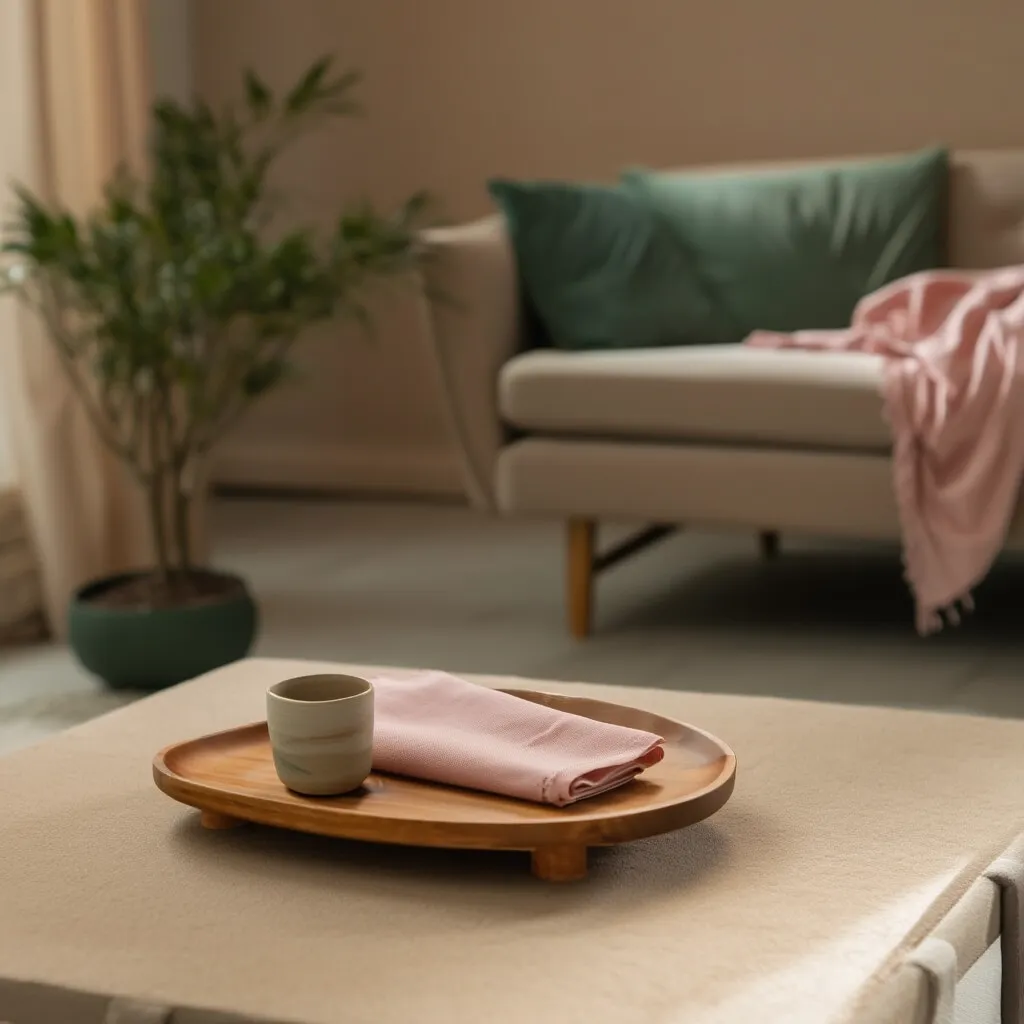Wood Serving Tray - Irregular Oval Shape - Home Organizers