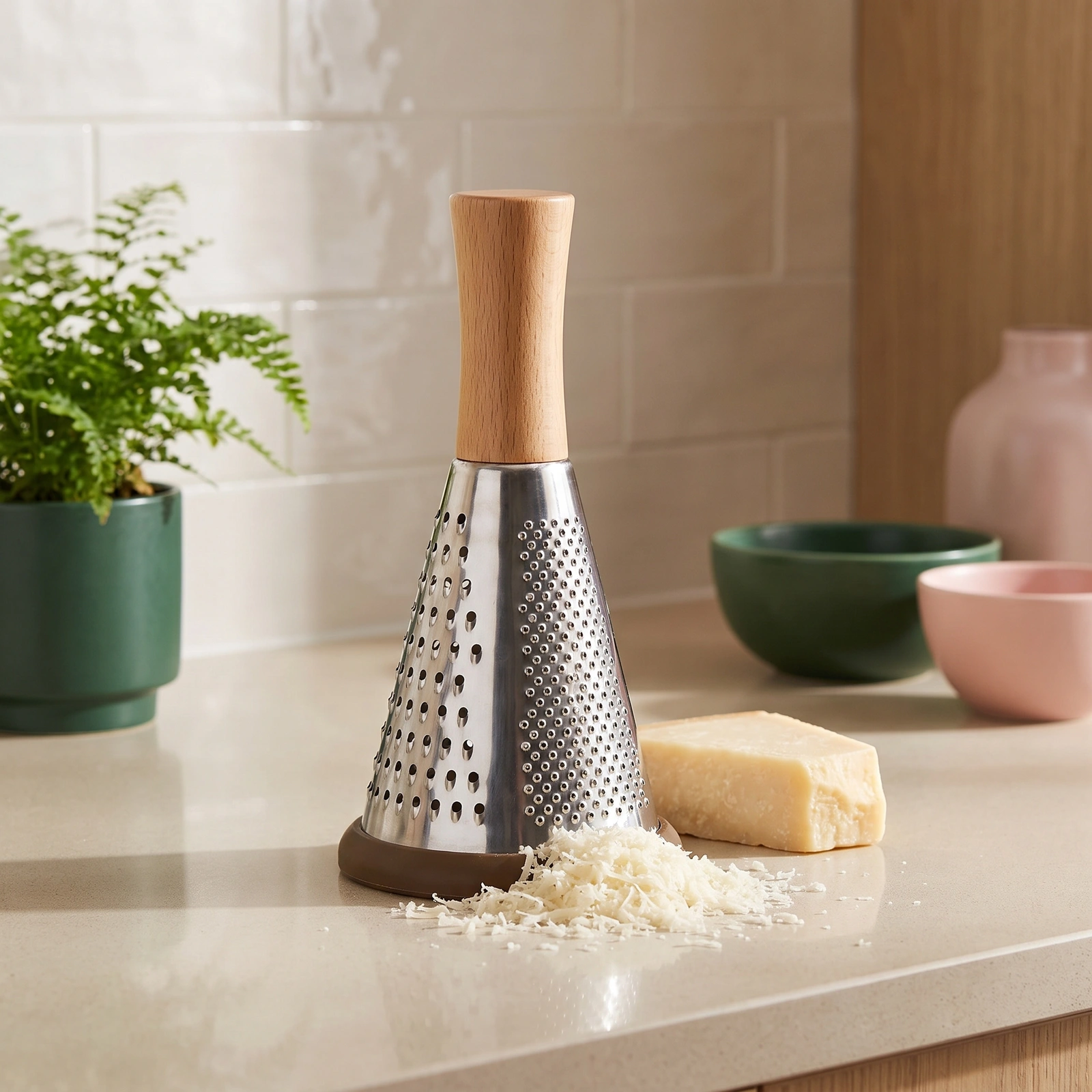 Small Metal Grater with Wooden Handle - Home Organizers
