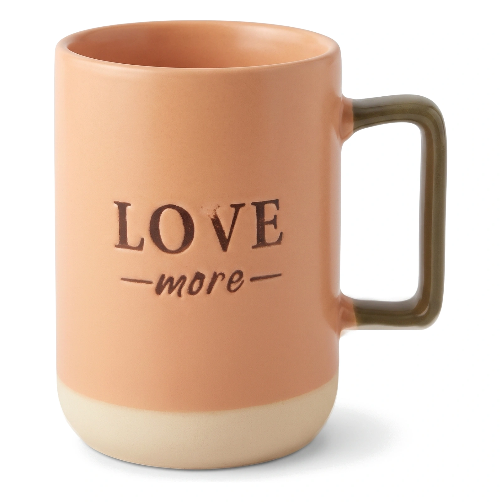 كوباية سيراميك بتصميم 'LOVE more' - خوخي وزيتوني - العروض