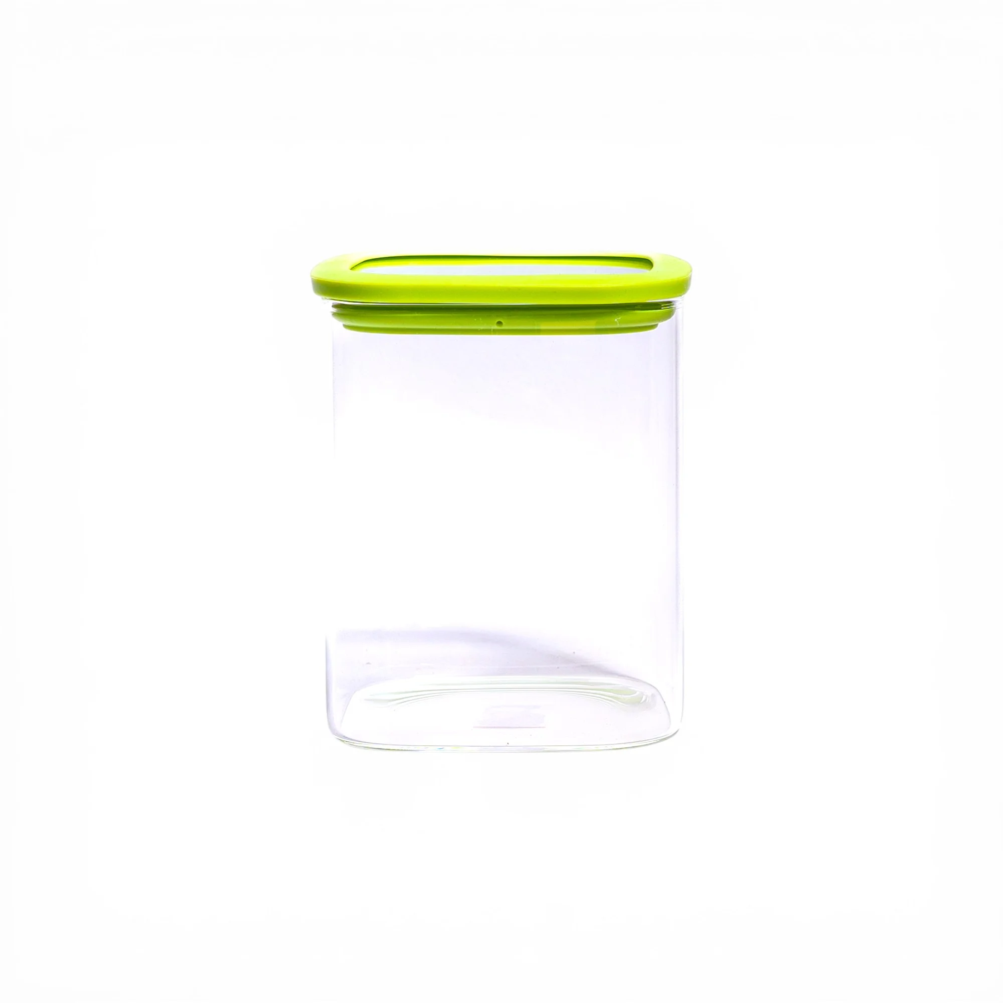 Clear Glass Food Storage Jar with Green Airtight Lid - Home Organizers