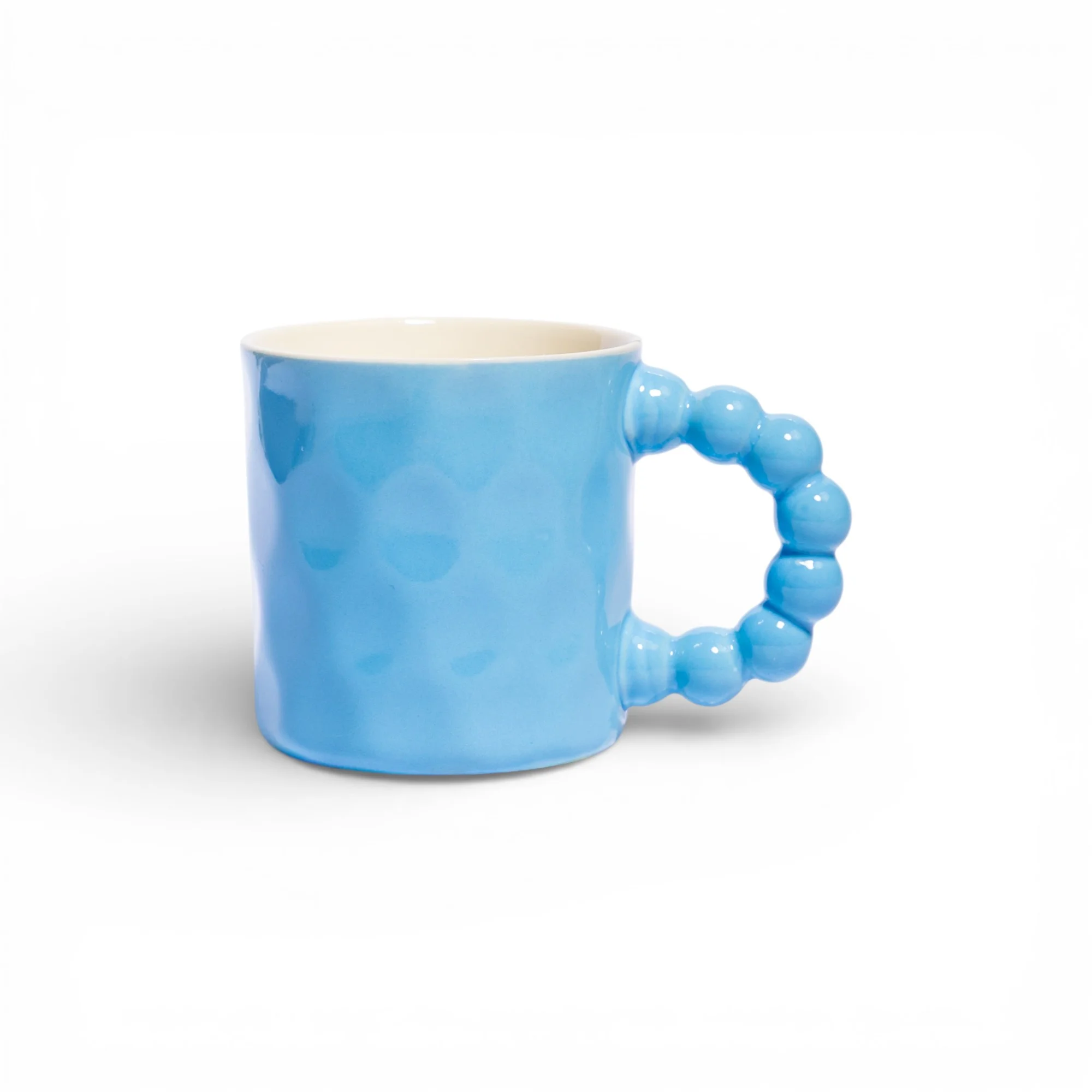 Ceramic Mug with Bubble Handle - Light Blue - Cleaning Essentials