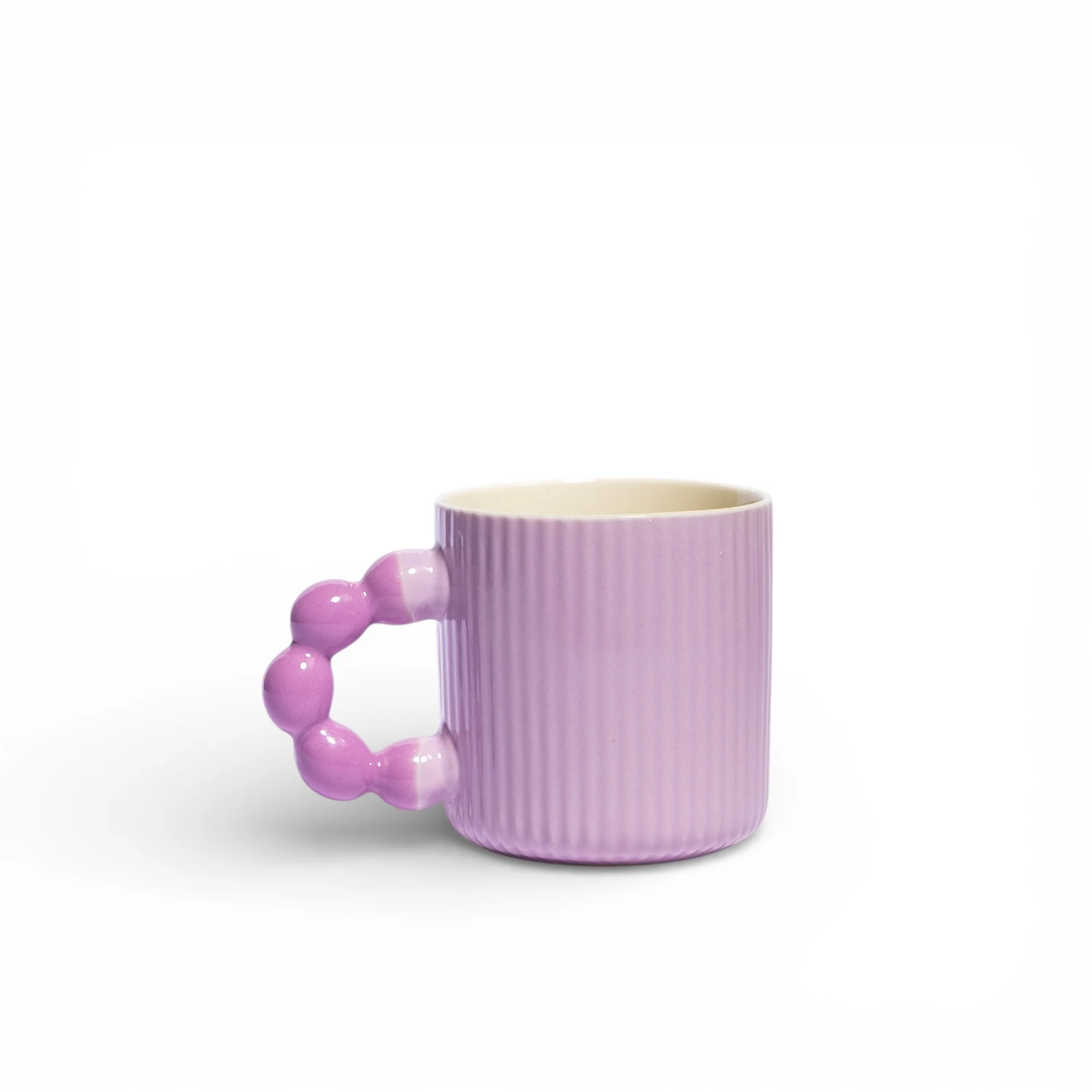 Purple Ceramic Mug with Bubble Handle - Home Organizers