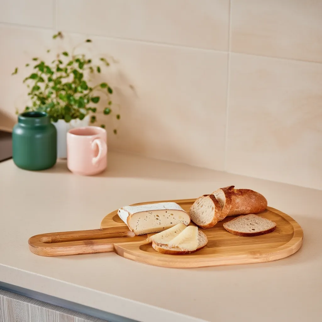 Wood Serving Board with Handle - Oval - Home Organizers
