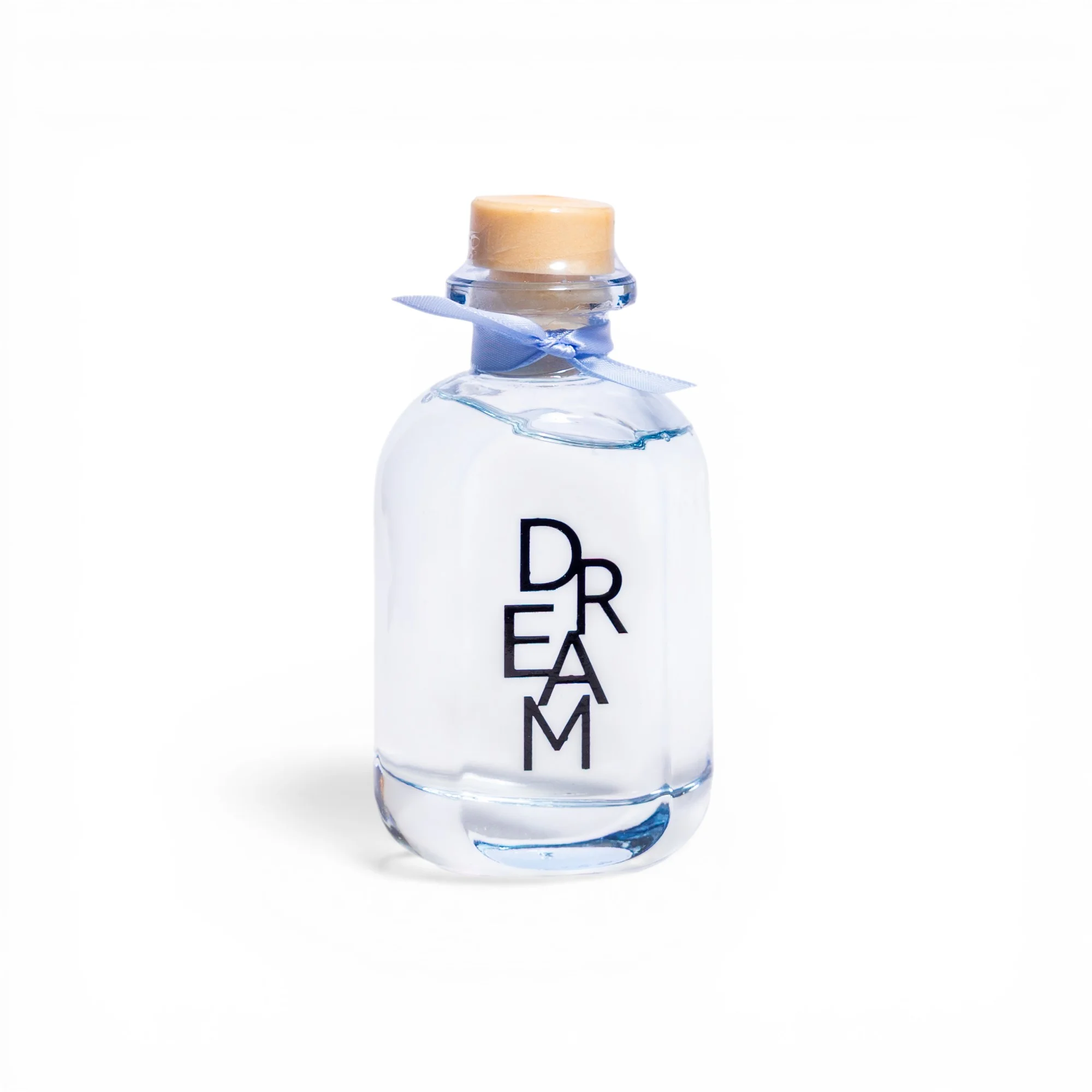 Clear Glass Decorative Bottle with Cork - Dream Print - Home Organizers