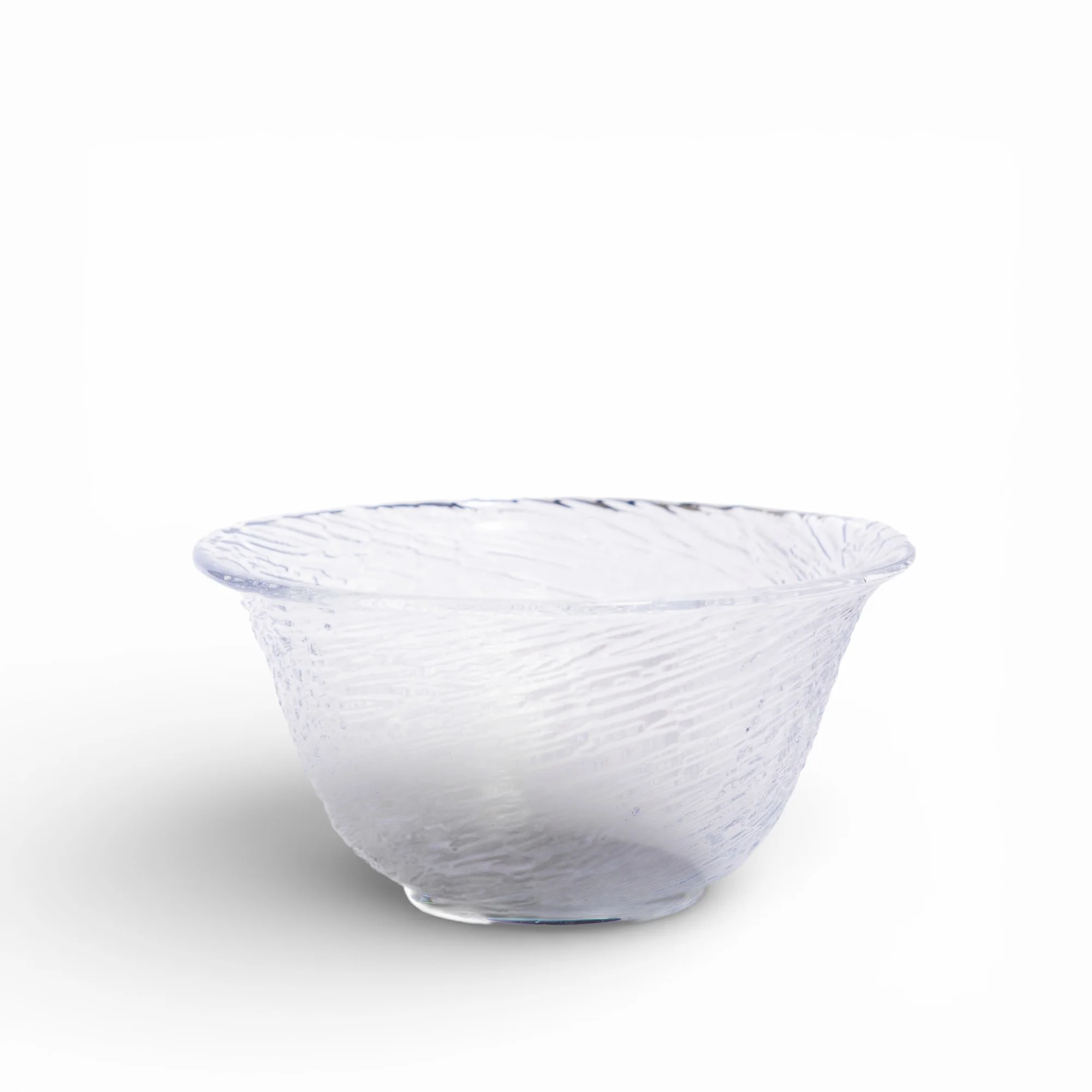 Glass Serving Bowl - Clear Textured Design - Cleaning Essentials