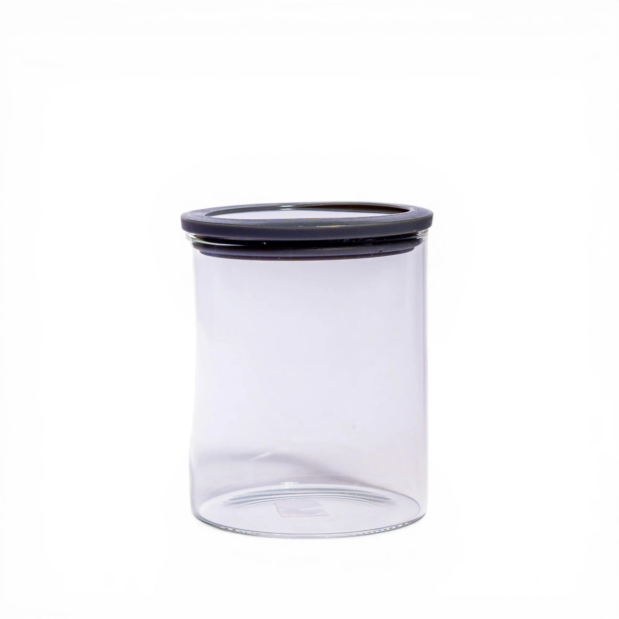Glass Storage Jar with Dark Lid - Home Organizers