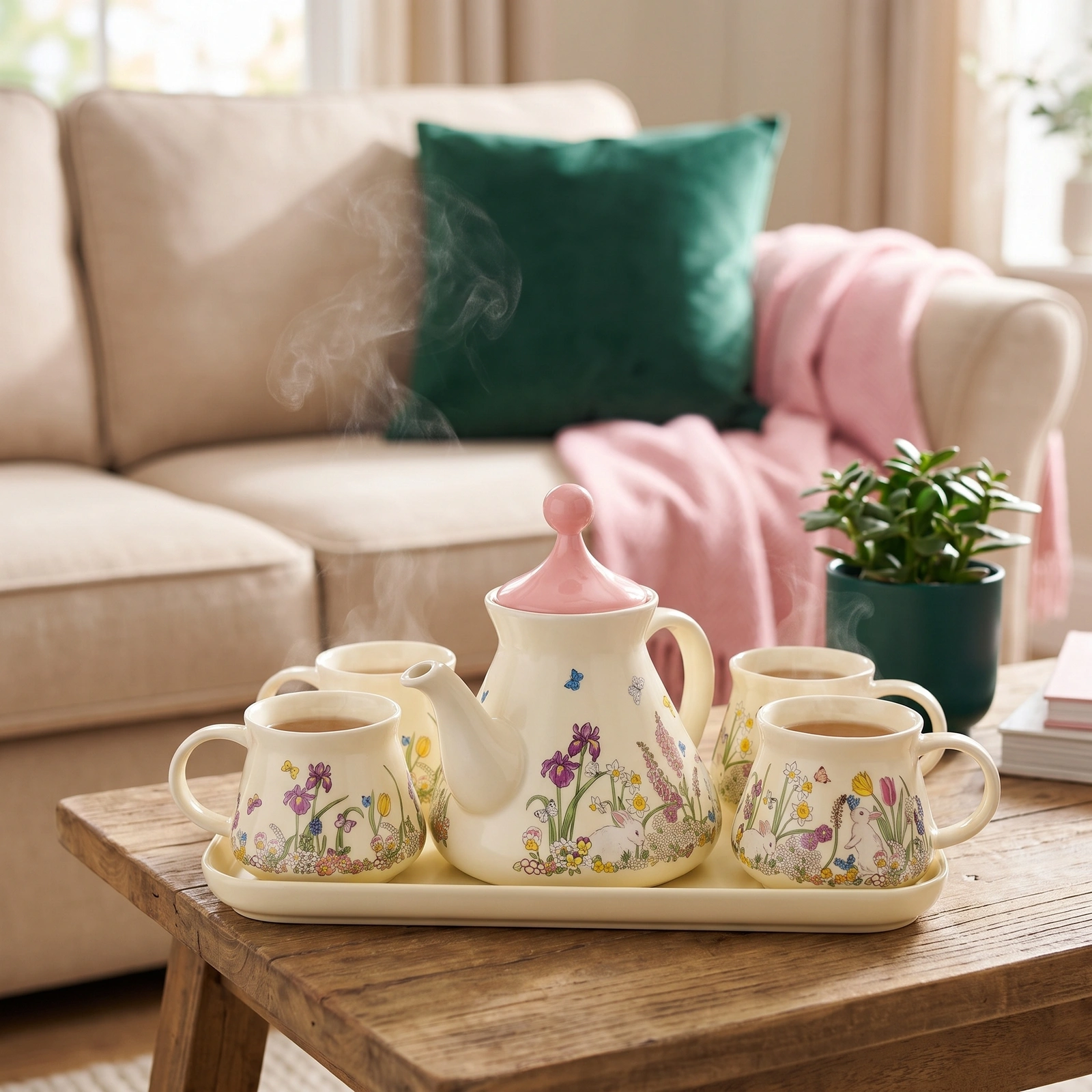 Porcelain Alice in Wonderland Tea Set - 6 Pieces - Offers